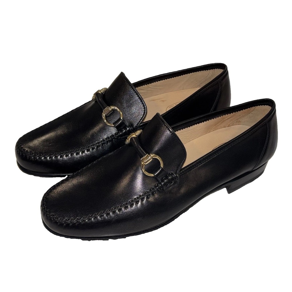 NWOB Maus & Hoffman Black Leather Bit Loafers Shoes Palm Beach Luxury 11M $499